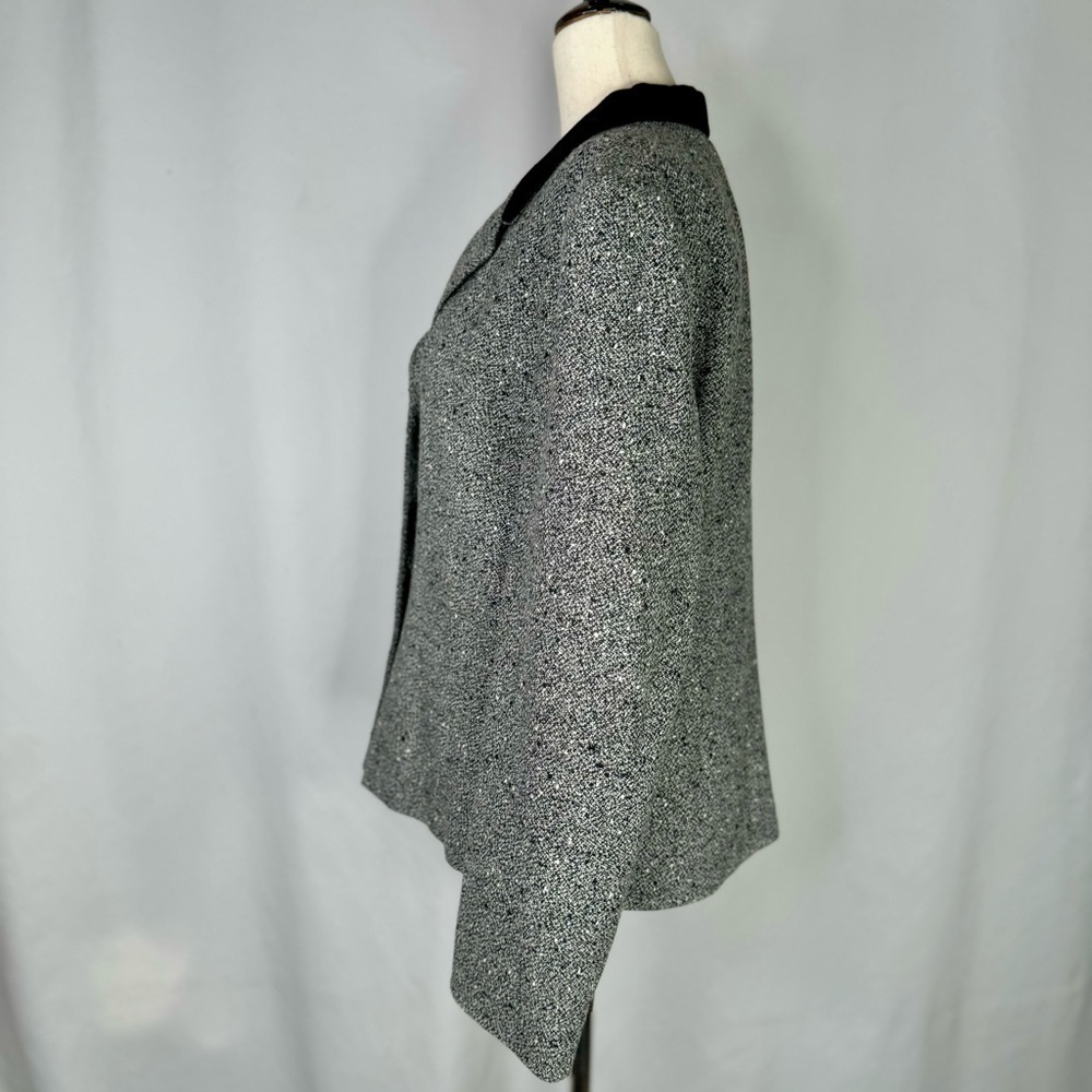 Vintage Pendleton jacket black white tweed wool blend made in USA velvet 12 - Picture 6 of 9